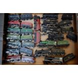 Large tray containing 15 four coupled tender locos and tenders, mixed companies and liveries, a
