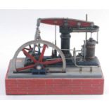 A mid-20th century kit built? model of a stationary beam engine, of usual specification, with