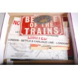 A collection of various reproduction railway related signs and ephemera, to include 'Beware of the