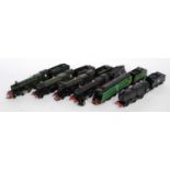 Selection of 6 GWR and Southern railway steam locomotives including Bulleid malachite green '92