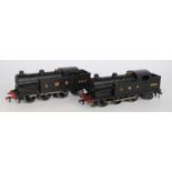 2 x Hornby Dublo 3-rail post war EDL 7 tank engines one sans serif letters LMS black no. 6917, a few