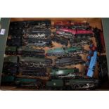 Large tray containing 17 various BR standard class tank and tender locos, mixed makes, mixed