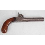 A 19th century large bore boxlock percussion pistol,