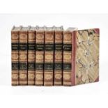 Dryden's Works, seven volumes, 1779, bound in half leather