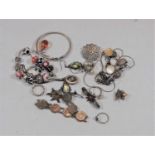 A small collection of silver and other jewellery, to include a bracelet set with eight