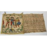 A William IV alphabet and verse sampler, worked by Martha Leices(??) and dated 1835, 28 x 28cm,