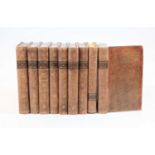 Lettres de Sevigne, 1780, French text, nine volumes, bound in full tan leather