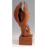 Anthony Gibbons Grinling (1896-1982) - Growth, carved yew, raised on integral square base, paper