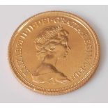 A gold full sovereign, 1980