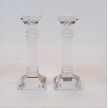 A pair of Marquise by Waterford cut crystal table candlesticks, h.20cm
