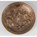 A large circa 1900 French electroplated circular shallow dish, the raised and chased decoration