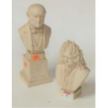 A Victorian Robinson & Leadbeater parian head and shoulders portrait bust of Gladstone, raised on