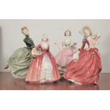 A collection of four Royal Doulton figures, comprising Janet HN1537, Autumn Breezes HN1934, Grace