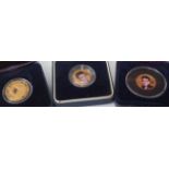 Three Elvis Presley gold commemorative coins, issued by The Westminster Mint being 18ct gold 50