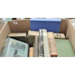 A box containing a collection of early 20th century books, to include Noel Coward's Bon Voyage