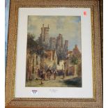 Charles-Théodore Frère (French 1814-1888) - San Gimignano, watercolour, signed lower left, 40 x