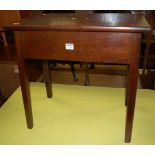 A 19th century mahogany stool, with central pierced carrying handle, w.56.5cm