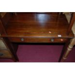 A 19th century mahogany single drawer side table, w.82cm; together with an early 19th century