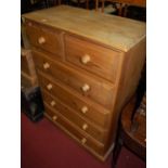 A modern pine square front chest of two short over four long drawers, width 87.5cm