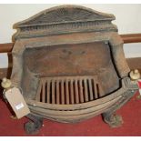 An early 20th century Adam style cast iron fire basket with inset grate, width 56cm