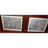 After William Hogarth - a set of six monochrome engravings, each 32 x 39cm and housed in original