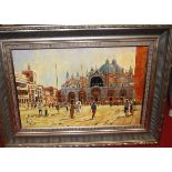 Contemporary European School - St Marks Square, Venice, oil on canvas, 61 x 91cm; together with