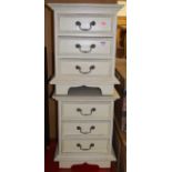 A pair of contemporary cream painted hard wood three-drawer bedside chests, width 40cmCondition