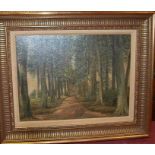 F. Brosens - Woodland path, oil on canvas, signed and dated 1924 lower right, 34 x 45cm