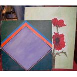 Assorted original artworks, principally on canvas and largely by Peter Reid, various sizes
