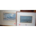 John Palmer - Beach scene, watercolour, signed lower left, 12 x 22cm; and one other by the artist (