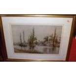 W.M. McKewan - Offley Mill on the Thames, lithograph; and R.E. Reynolds - Horse-power, pencil signed