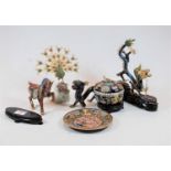 Assorted modern cloisonné enamelled wares, to include dragons, horse, peacock etc