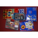 A quantity of Meccano to include two French constructors sets, loose Meccano, Hornby transformers