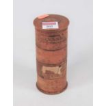 A 19th century boxwood four-section spice tower, each section annotated and comprising Cinnamon,