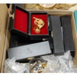 A box of miscellaneous Musical Gifts Co miniature musical instruments
