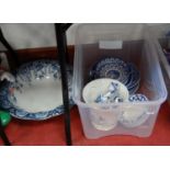A collection of miscellaneous items, to include a pair of modern Chinese figures, blue and white