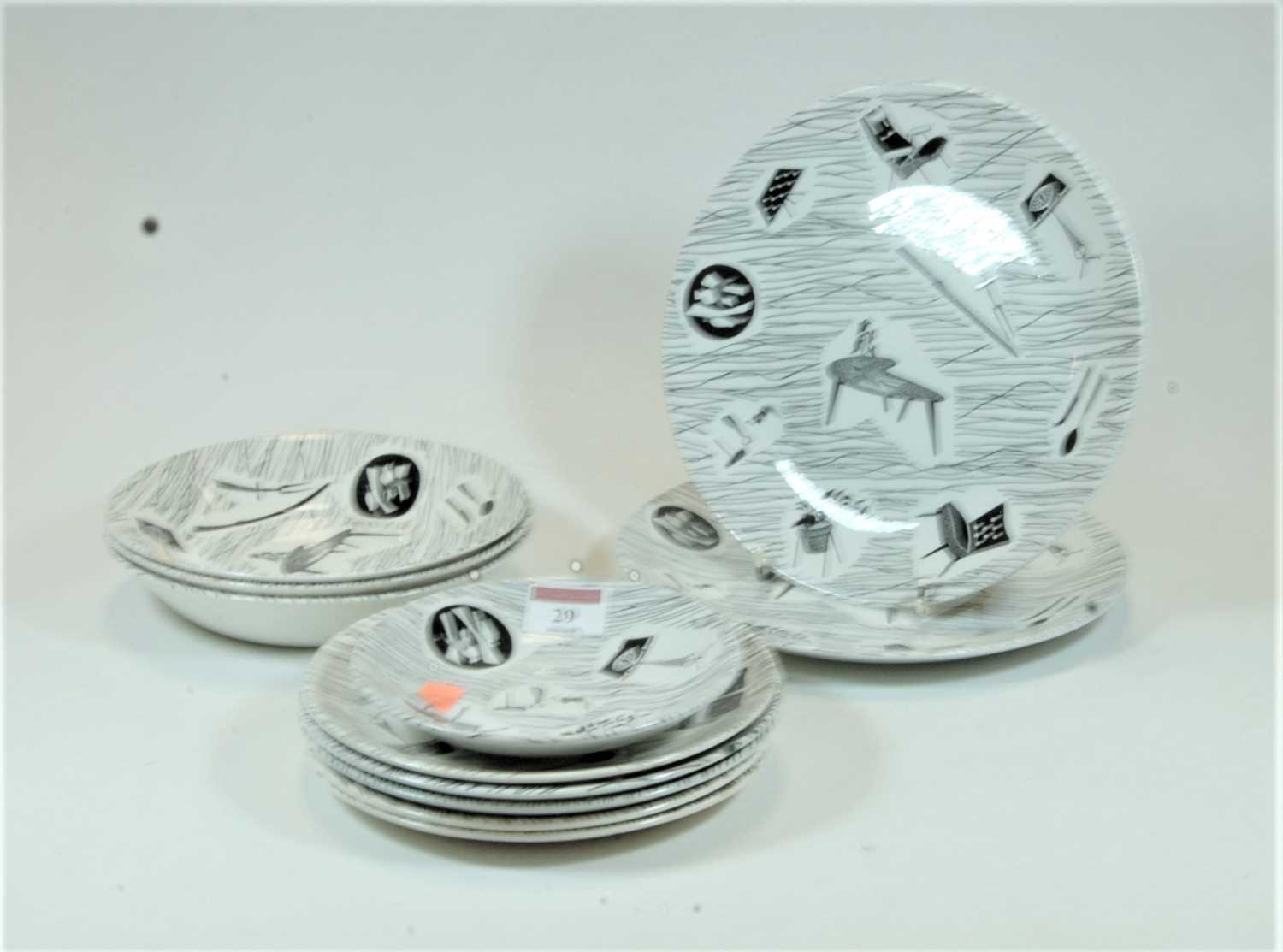A small collection of Ridgeway Pottery's Homemaker pattern table wares to include two dinner plates,
