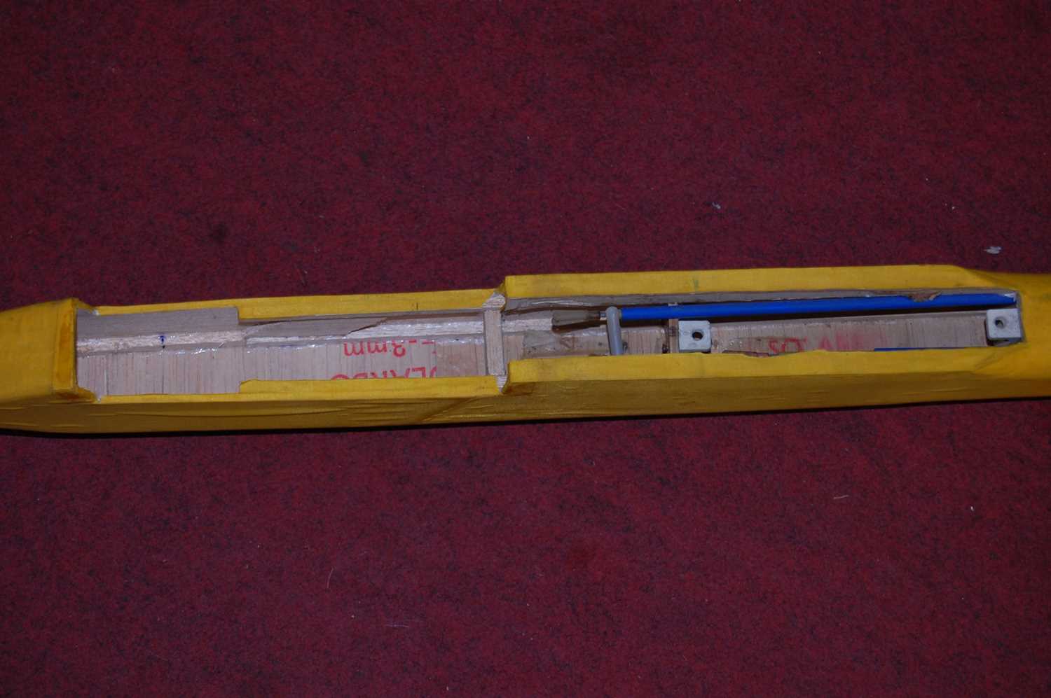 A kit built (For Radio Controlled) Glider Aircraft, comprising of 2 sections finished yellow/orange, - Image 3 of 3