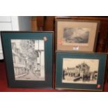 Assorted 19th century and later engravings to include satirical work, topographical views, etc