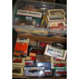 Two boxes of mixed modern issue diecast to include Dinky, Models of Yesteryear, Eddie Stobart, and