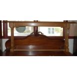 An early 20th century light oak long altar table, the moulded top raised on turned and square cut