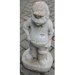 A reconstituted stone garden ornament of a cricket batsman, h.52cm