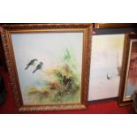 Assorted reproduction pictures and prints to include a continental palette knife oil