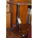 A 19th century rosewood and inlaid chessboard topped circular pedestal games table, dia.44cm