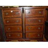 A pair of reproduction mahogany four drawer bedside chests, w.43cm