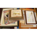 Assorted principally reproduction pictures, prints, reproduction tin advertising signs, etc