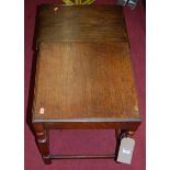 An oak nest of three occasional tables, together with a further square oak occasional table with