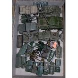A box containing a quantity of military diecast vehicles to include Dinky Toys, Matchbox Lesney etc