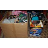 Three boxes of modern issue Action Man, Star Wars, Batman, Doctor Who, vehicles, figures etc