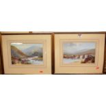 HW Hicks - pair Dartmoor scenes, gouache, each signed lower left, 17x26cm